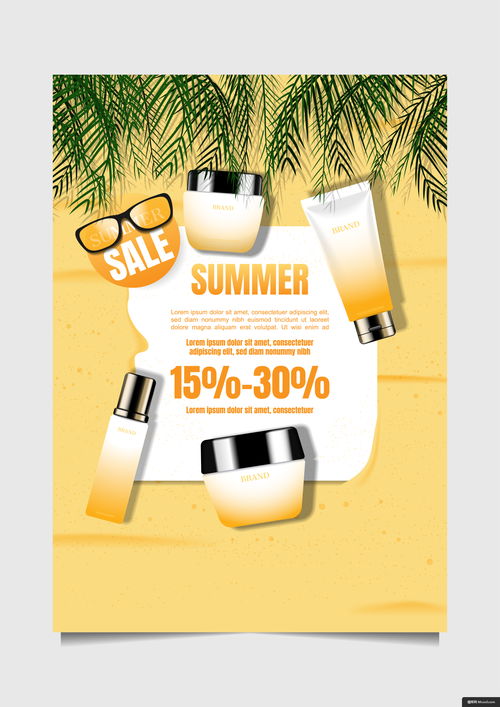 海報 閃光 瓶子 玻璃 化妝品 自然 美妝海報廣告海報平面設計 美妝海報廣告海報平面設計